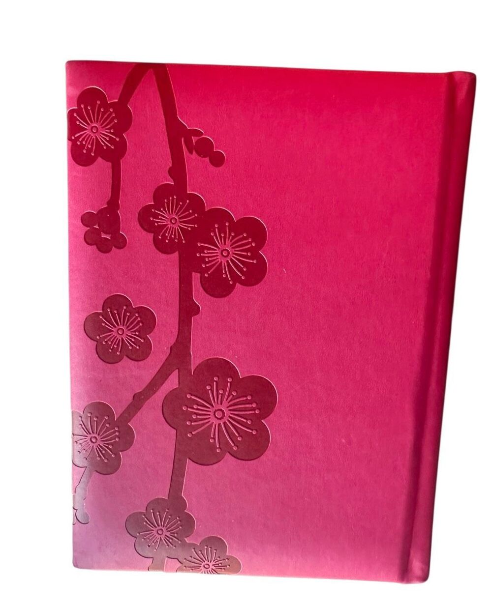 Hallmark Hardcover Journal Hot Pink Magenta Cherry Blossom Debossed Notebook